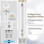 Hair Dryer Hot Air Styler: High-Speed Blow Dryers with Negative Ionic for Fast Drying Frizz Control, Extra Long Barrel 1 1/4 Inch Curling Iron Airflow Auto Wrap Curler for Quick Styling (White)