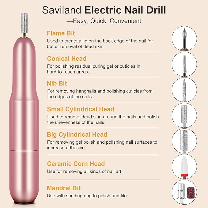SAVILAND Acrylic Nail Kit with Drill: Nail Kit for Beginners with Everything Professional All-In-1 Acrylic set Gel Polish U V Light Full Tools DIY Salon Home Gift Set