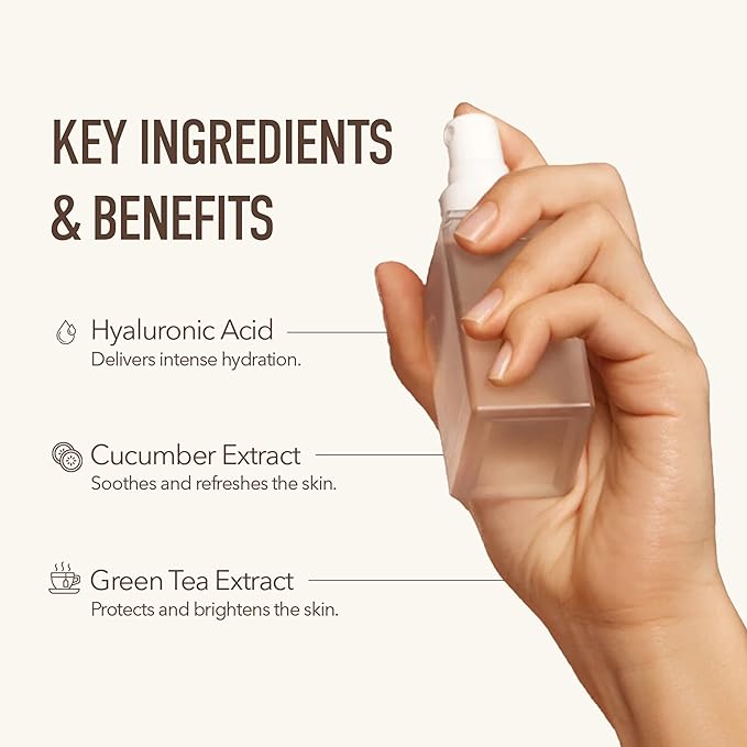 Nuda CloudMist Express Face Tan Water, Lightweight Transfer-Resistant Self Tanning Mist, Infused with Hyaluronic Acid, Cucumber and Green Tea Extract, Bronzer Free, Vegan, Fragrance Free, 2.5 Fl Oz