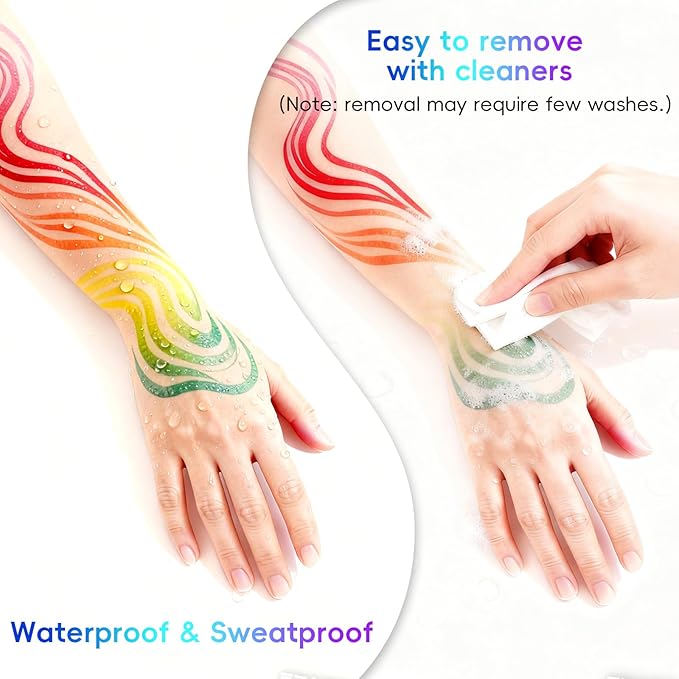 8-color luminous body painting, UV neon face painting pen, luminous face painting kit, washable skin tattoo pen, Halloween party makeup (8 colors)