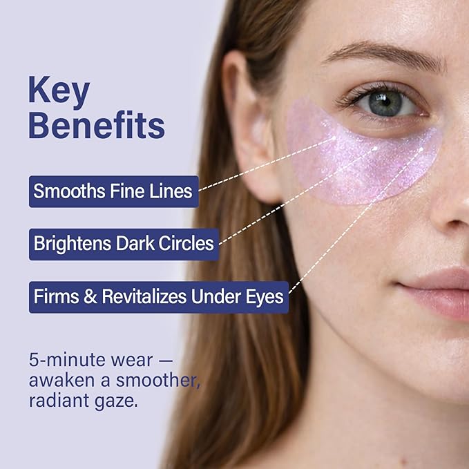 DIAMOND GAZE Firming Hydrogel Eye Patches 28 Pairs, 5-Min Retinol & Niacinamide Eye Masks to Smooth and Brighten, Reduce Fine Lines & Dark Circles, Relaxing Gifts for Her Holiday Set