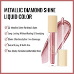 Oulac Pink Metallic Lipstick for Women, Rose Pink Lip Gloss, Lip & Eye 2 IN 1 Lip Makeup, Long Lasting Waterproof, High Impact Lip Color, Oil-Based Formula, Transfer Proof, Vegan MD04