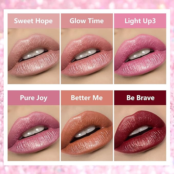 Metallic Liquid Lipstick Nude Maube Pink– High Pigment Long-Lasting Waterproof Shimmer Lip Gloss, Non-Sticky, Smudge-Proof, Party & Daily Wear (Light Up)