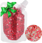 MEICOLY Red Body Glitter,Sparkling Christmas Face Glitter,Stocking Stuffers for Christmas,Glitter Face Paint for Women and Kids,Mermaid Sequins Chunky Glitter for Face,Body,Hair,Christmas Body Glitter