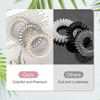 JessLab Spiral Hair Ties for Women, 10-Pack Traceless No-Damage Ponytail Holders, Coils Hair Bands for Girls, Assorted Colors
