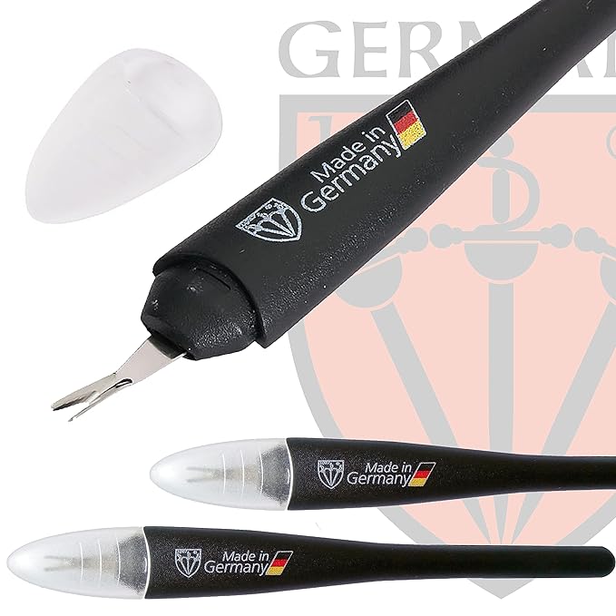 3 Swords Germany - Brand Quality Cuticle Knife Trimmer Remover Cutter (2 pcs.) Manicure Pedicure Grooming for Professional Finger & Toe Nail Care by 3 Swords, Made in Solingen Germany