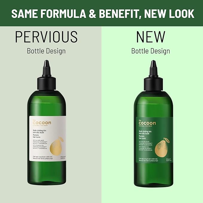 Cocoon Pomelo Oil Hair Tonic. 100% Vegan Scalp Serum Treatment for Thinning, Damaged & Breakage Hair | Soften, Reduce Hair Loss & Promote Hair Growth. 10.5 fl oz