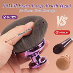 90MM Extra Large Self Tanner Kabuki Makeup Brush – Ultra Soft Dense Vegan Bristles for Body Makeup, Bronzer & Foundation–Applies Tanning Mousse, Lotion & Self Tanner，Wet & Dry (Purple)