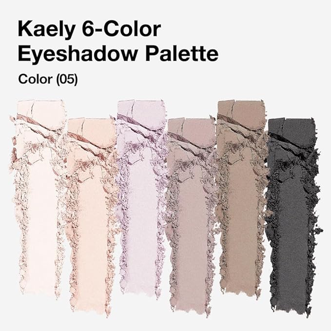 6 Colors Mini Dark Nude Brown Eye Shadow Palette Makeup for Older Women, Neutral Matte Shimmer Eyeshadow Palette Highly Pigmented Waterproof, paleta de sombras de ojos, Vegan & Cruelty-free, 06