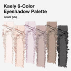 evpct 6 Colors Nude Smokey Eye Shadow Palette Makeup for Blue Brown Eyes, Light Brown Smoky Grey Taupe Black Natural Matte High Pigment Mini Travel Eyeshadow Palette for Older Women, Built in Mirror