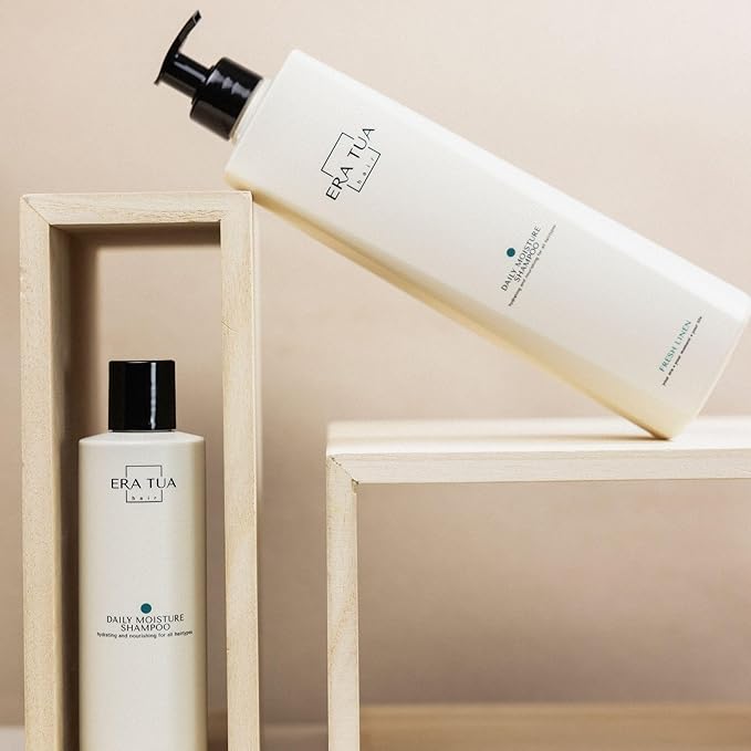 Fresh Linen Daily Moisture Shampoo| Dutch Made & Formulated Moisture Repairing Shampoo for Dry and Damaged Hair | Scent of Bergamot, Jasmine & Rose | 250 ml