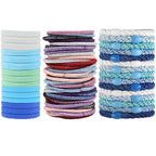 Hair Ties for girls 3 popular styles Hair Elastics hair accessories (15pcs No Damage Hair Ties 50pcs High Elastic Ties 15pcs Ponytail Holders) Pain-free No Crease multiple colors for all hair types