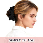 5Pcs Black Satin Scrunchies for Women, Softer Than Silk Scrunchies, Fashion No Crease Hair Ties for Thin Thick Hair,Soft Hair Bands No Damage for Girls, Ideal Gifts for Women (Set 2)
