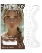 Body Face Makeup Patches for Kids Women Girls, Silver Rave Glitter for Face, Singer Concerts Festival Holiday Rave Accessories - 8 Counts