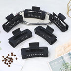 4 Inch Big Hair Claw Clips 6 Pcs Large Claw for Thick Hair Square Hair Clips for Women Rectangle Hair Clips Nonslip Acrylic Banana Jaw Clips Hair Accessories for Girls (Black)