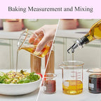 3 Piece High Borosilicate Glasss Liquid Measuring Cups, Includes 150ml(5OZ),250ml(8OZ),and 500ml(16OZ), Dishwasher, Freezer, Microwave, and Preheated Oven Safe, Essential Kitchen Tools