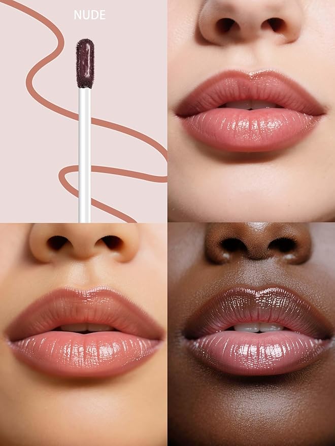 Lip Stain Peel Off Lip Liner Stain with Tweezer, Long Lasting Matte Lip Tint Tattoo, Highly Pigmented Color Lip Makeup, Waterproof Lipstick, Transfer-proof Lipstain for Women, Nude