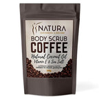 Natura Spa Coffee Body Scrub with Coconut Oil & Vitamin E – Natural Exfoliator for Smooth, Glowing Skin – Reduces Cellulite, Boosts Circulation & Improves Elasticity – Face, Body & Foot, 200g