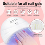 53PCS Gel Nail Polish Kit with U V light and Drill Starter Kit, 35 Colors Gel Polish Set 5pcs Top Base Coat All season Fashion Popular Colors Professional Nail Lamp Gel Manicure Kit Gifts for Women