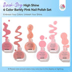 SAVILAND Pink Nude Nail Polish Set: 6-Color Quick Air Dry Nail Polish Shimmer Glitter Pearl Pink Fingernail Polish Set 12-Free Nail Lacquer DIY Home Christmas Gifts for Women 8ml