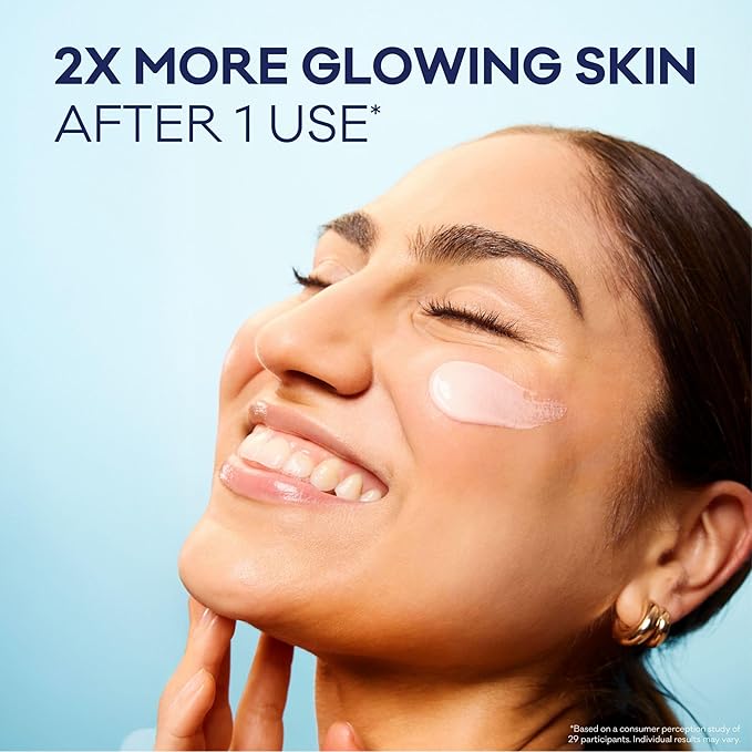 Bioré UV Aqua Rich Glow Enhancing Moisturizer with SPF, Daily Moisturizer with SPF 50, 1% Niacinamide Facial Sunscreen, 1.7 Oz