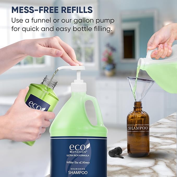 Terra Pure Eco Botanics Hotel Shampoo | 1 Gallon | Designed to Refill Soap Dispensers (Set of 4)