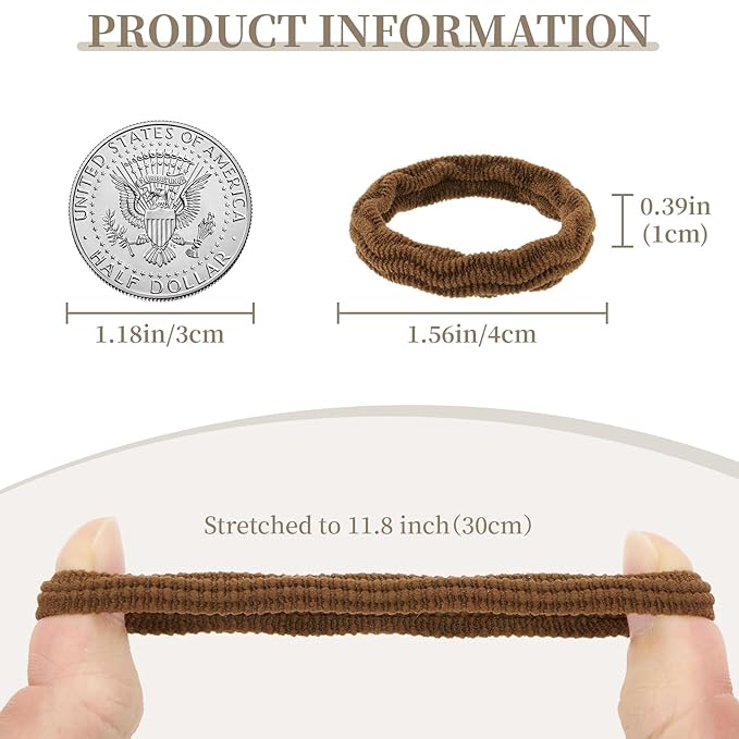 10 Pcs No Damage Hair Ties Thick Hair Elastic Rubber Bands Hair Accessories Scrunchies Seamless for Women