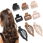 Mehayi 9 PCS Matte Hair Clips Claw for Women Girls, 3 Styles Nonslip Small Hold Strong Hold Cute Jaw Clip Barrettes for Thick Thin Long Short Hair, Fashion Acrylic Hair Clamps Styling Accessories