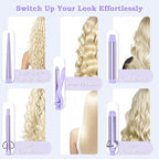 Birthday Gifts for Women, Ufree 5 in 1 Curling Iron with Interchangeable Ceramic Barrels (0.35"-1.25"), Curling Wand Set with Flat Iron Hair Straightener, Instant Heat Up, Dual Voltage Hair Curler