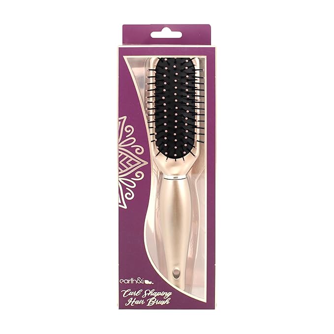 Earth & I ROSEGOLD Curly Hair Styling Brush, Curl Products for Curly Hair, Volume Brush, Cepillo Para Cabello Rizado, Detangler and Styling Essentials, 2A to 3C, cepillo para definir rizos