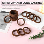 LuSeren 120 Pcs No Damage Hair Ties for Thick Hair, Large Soft Seamless Nylon Hair Elastics for Women, Ponytail Holders, Hair Accessories – brown