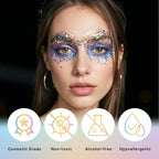 DAGEDA Carnival Body Glitter Gel, Holographic Face Glitter Rave Party Accessories, Chunky Glitters for Hair Eyes Nails, Cosmetic Laser Powder Festival Sequins Paint Makeup