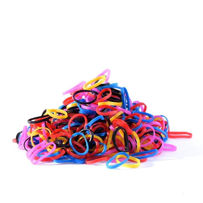 Youxuan Kids Elastics No Damage Colored Hair Bands Fashion Girls Hair Ties 1000 Count Small Size