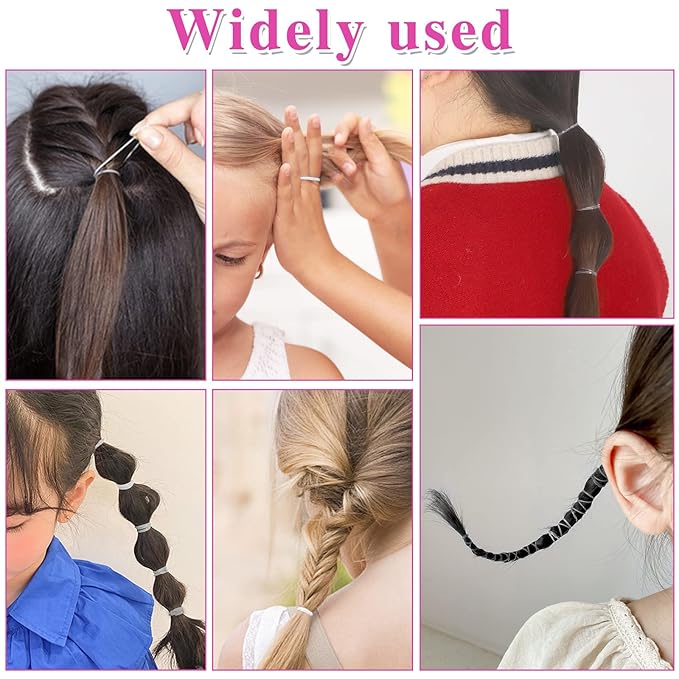 1000Pcs Elastic Clear Hair Bands, Rubber Band Cutter, Topsy Tail Styling Tools, Girls' Christmas Accessories Gift Set