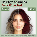Deep Wine Red Hair Dye Shampoo 3 in 1, Long-lasting & Natural Hair Color Shampoo, Shampoo Hair Dye for Men Women, Hair Dye Easy to Use at Home 16.9 Fl Oz