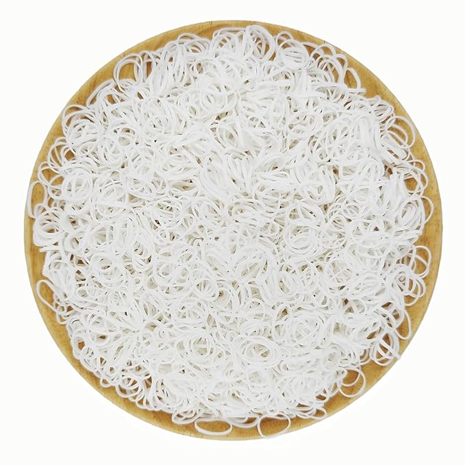 3200 Pcs Elastic Rubber Bands Small Hair Ties Hair Rubber Mini Hair Bands Hair Elastics Tiny Soft Holder Ponytails for Girls (White)