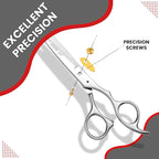 Hair Cutting Scissors -Sharp Razor Edge Blade Hair Shears Series - 6.5" With Fine Adjustment – Stainless Steel Hair Scissors Professional For Men, Women & Babies (Silver)