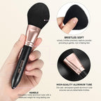 Silkpuff Makeup Brushes Set 15 Pcs Professional, Travel Makeup Brushes With Brush Case, Pearlescent Wood Handle, Premium Cruelty-Free Synthetic Fiber Hair, Foundation Concealer Eye Shadow Blush（Black）