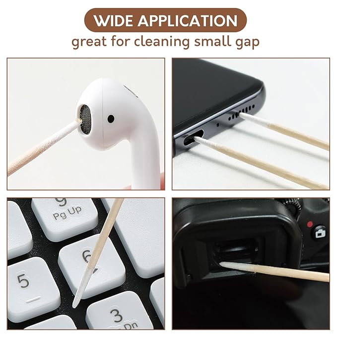 200PCS Pointed Cotton Swabs - 4 inch Microblading Precision Tip Cotton Swabs with Wooden Sticks - for Makeup, Tattoo Permanent Supplies