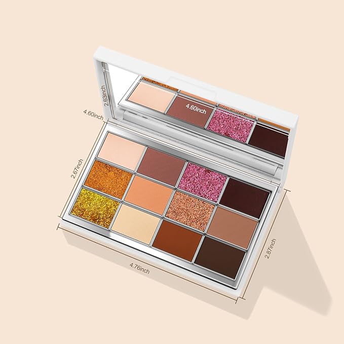 Highly Pigmented Chameleon Eyeshadow Palette, 12 Colors Sparkle Creamy Duo Chrome Multidimensional Eye Shadow Pallet, Long-Wearing Formula,easily blendable,Vegan & Cruelty Free (#01)