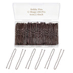 200 Pcs 2.4 Inch U-Shaped Bobby Pins Brown Metal Hair Pins Hair Accessories for Women Stylists Hair Sticks Girl