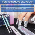 2PCS Metal Teal Cyan Cuticle Pusher and Cutter Remover Salon Stainless Steel Gel Nail Polish Peeler Scraper Durable Professional Manicure Pedicure Cleaner Tool For Fingernail and Toenail