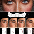 20 Pcs Face Makeup Patches, Glitter Freckles Face Tattoo for Teenagers & Young Women, Sparkle Freckles Makeup Patches, Waterproof Face Glitter Freckles for Christmas (Rose Gold)