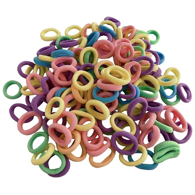 Mini Small Hair Ties All Hair Types Seamless Hair Ponies Elastics Ponytail Holders Hair Scrunchies Hair Accessories Baby Girls Kid Children 200 pcs