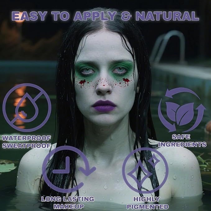 Glitter Freckles, Holographic Face and Body Glitter Tattoo Sparkle for Women Gold Glow Cosmetic Star Makeup Accessories for Festival Rave (6pcs Halloween)