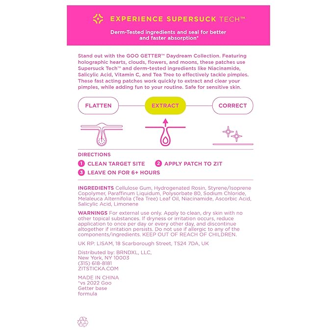 ZitSticka Pimple Patches Cute for Face, Holographic Zit Patches, Goo Getter Hydrocolloid Blemish Patches, Gifts for Teens, Teen Girl Gift Trendy Stuff (DreamHolo Collection 36ct)