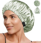 Satin Bonnet 2Pcs Silk Bonnet Hair Bonnets For Sleeping Silky Soft Sleep Cap Womens Night Curly Natural Hair Caps