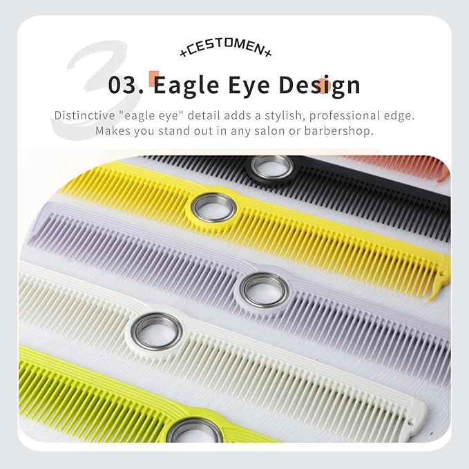 Professional Hair Cutting Comb - Rotatable Design Fine Tooth Barber Combs Anti-Static Styling Comb for Women and Men All Hair Types (Black)