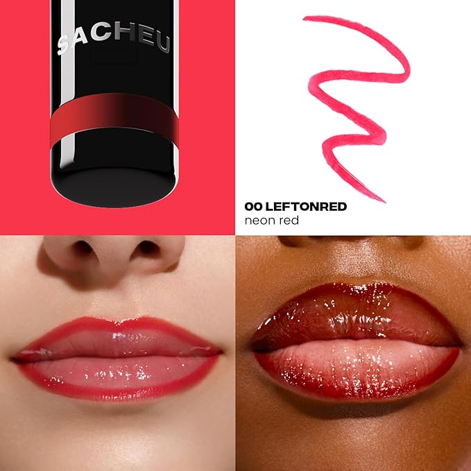 Sacheu Lip Liner STAY-N Peel Off Lip Stain — Long Lasting Waterproof Lip Tint with Hyaluronic Acid & Vitamin E — Transfer Proof Matte Finish, Vegan & Cruelty-Free (leftonRED)