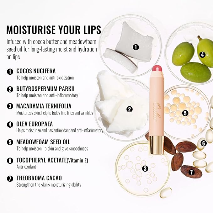 Oulac Moisturizing Lipstick - Hydrating Lipstick Tinted Lip Balm for Dry Lips, Purple Lip Crayon & Blush - Lip Color and Cheeks Makeup | 2.48g, Blackcurrant Jelly (05)